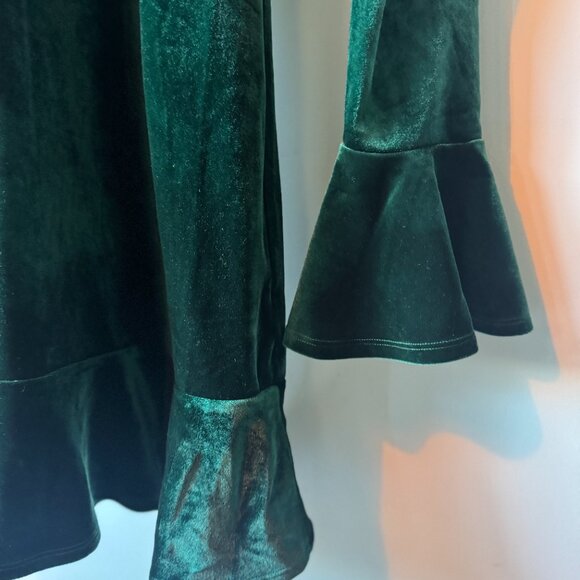 Small Lovers and Friends Green Velvet Simone Dress - Picture 3 of 5